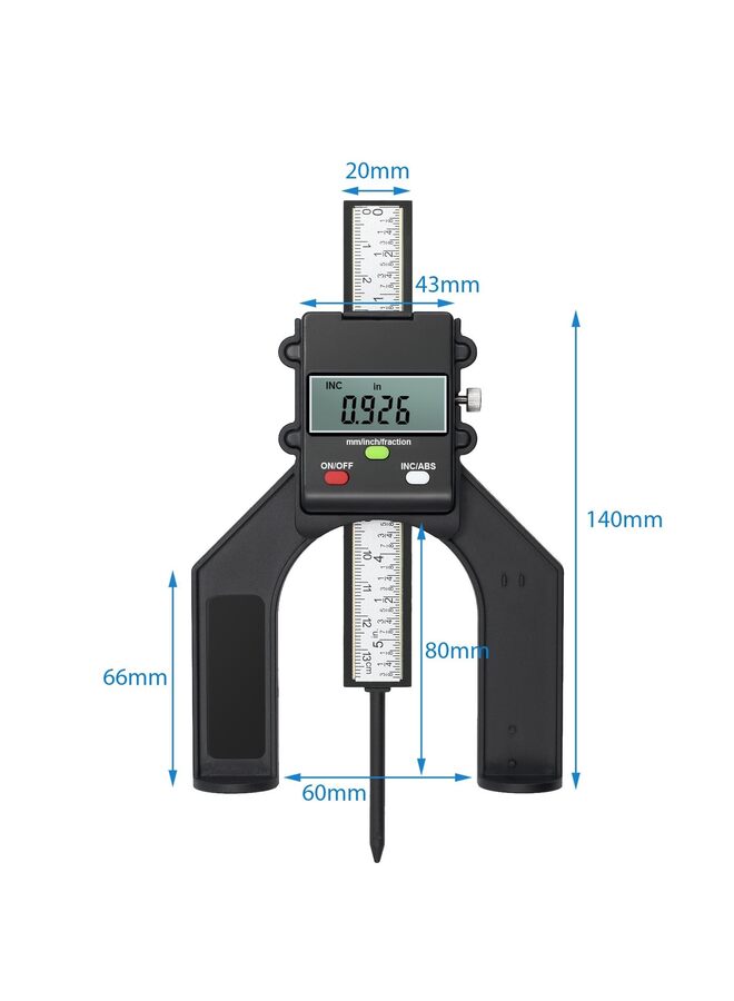 LAMAY Magnetic Digital Height Gauge 80mm 3 1/8 inch Mini Height Gauge Depth Gauge for Saw Table Thickness Gauge with Magnetic Self Standing for Woodworking Home Decoration - Image 1